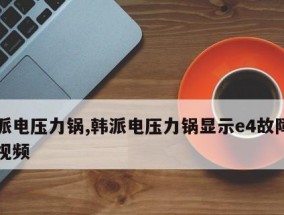电压力锅故障代码E4的原因及解决方法（探究电压力锅故障代码E4的多种可能原因和有效解决方案）